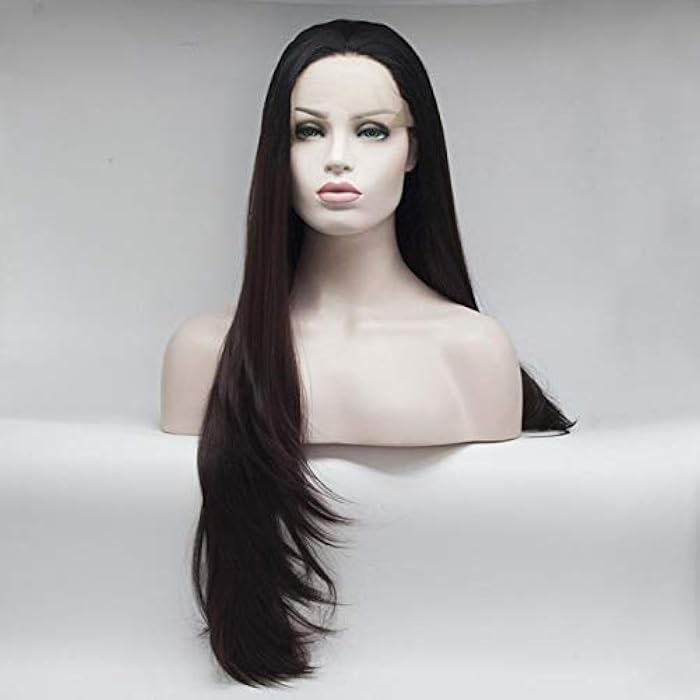 DILLARDS Women's Long Straight Hand Tied Front Lace Synthetic Wig - Image 3